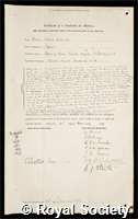 Richardson, Sir Owen Willans: certificate of election to the Royal Society