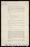 Andrewes, Sir Frederick William: certificate of election to the Royal Society