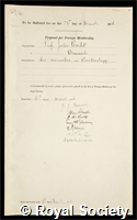 Bordet, Jules Jean Baptiste Vincent: certificate of election to the Royal Society