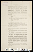 McKenzie, Alexander: certificate of election to the Royal Society