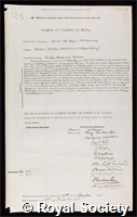 Regan, Charles Tate: certificate of election to the Royal Society