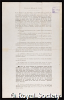 Irvine, Sir James Colquhoun: certificate of election to the Royal Society