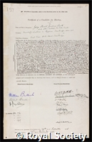 Graham-Smith, George Stuart: certificate of election to the Royal Society