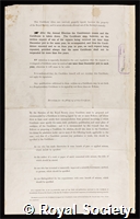 Robinson, Sir Robert: certificate of election to the Royal Society