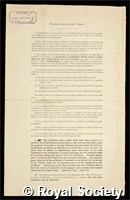 Hutchinson, Arthur: certificate of election to the Royal Society