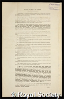 Mercer, James: certificate of election to the Royal Society