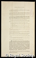 Milner, Samuel Roslington: certificate of election to the Royal Society