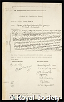 Desch, Cecil Henry: certificate of election to the Royal Society