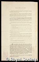 Fawcett, Edward: certificate of election to the Royal Society