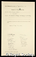 Osborn, Henry Fairfield: certificate of election to the Royal Society