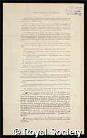 Brown, Thomas Graham: certificate of election to the Royal Society