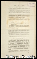 Greenwood, Major: certificate of election to the Royal Society