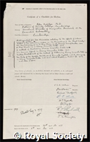 Kapitza, Piotr Leonidovich: certificate of election to the Royal Society
