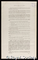 Gibson, Charles Stanley: certificate of election to the Royal Society
