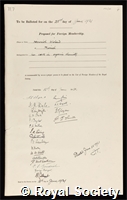 Wieland, Heinrich Otto: certificate of election to the Royal Society