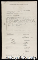 Blackett, Patrick Maynard Stuart, Baron Blackett of Chelsea: certificate of election to the Royal Society