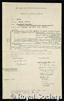 Guy, Sir Henry Lewis: certificate of election to the Royal Society