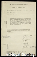Sahni, Birbal: certificate of election to the Royal Society