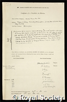 Fox, Harold Munro: certificate of election to the Royal Society