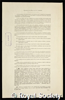 Mason, Thomas Godfrey: certificate of election to the Royal Society