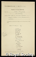 Meyerhof, Otto: certificate of election to the Royal Society