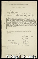Richey, James Ernest: certificate of election to the Royal Society