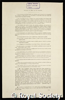 Gregory, Frederick Gugenheim: certificate of election to the Royal Society