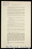 Room, Thomas Gerald: certificate of election to the Royal Society