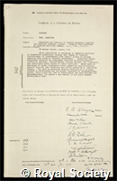 Fairley, Neil Hamilton: certificate of election to the Royal Society