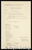 Vavilov, Nicholas Ivanovich: certificate of election to the Royal Society