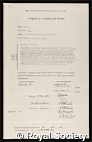 Zuckerman, Solly, Baron Zuckerman of Burnham Thorpe: certificate of election to the Royal Society