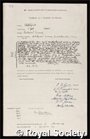 Stubblefield, Sir Cyril James: certificate of election to the Royal Society