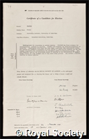 Feather, Norman: certificate of election to the Royal Society