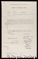 Manton, Sidnie Milana: certificate of election to the Royal Society