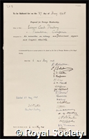 Pauling, Linus Carl: certificate of election to the Royal Society