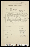 Smith, David Macleish: certificate of election to the Royal Society