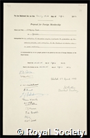 Pauli, Wolfgang Ernst: certificate of election to the Royal Society