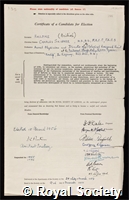 Hallpike, Charles Skinner: certificate of election to the Royal Society