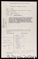 Shoppee, Charles William: certificate of election to the Royal Society