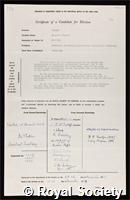 Wilkes, Sir Maurice Vincent: certificate of election to the Royal Society