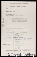 Amoroso, Emmanuel Ciprian: certificate of election to the Royal Society