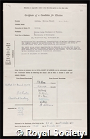 Burcham, William Ernest: certificate of election to the Royal Society