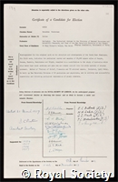 Wadia, Darashaw Nosherwan: certificate of election to the Royal Society
