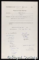 Semenov, Nikolai Nikolaevich: certificate of election to the Royal Society