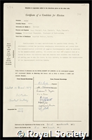 Salam, Muhammad Abdus: certificate of election to the Royal Society