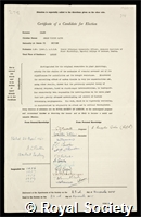 Heath, Oscar Victor Sayer: certificate of election to the Royal Society