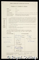 Gray, Louis Harold: certificate of election to the Royal Society
