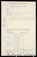 Manton, Irene: certificate of election to the Royal Society