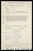 Marion, Leo: certificate of election to the Royal Society