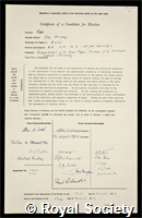 Pople, John Anthony: certificate of election to the Royal Society